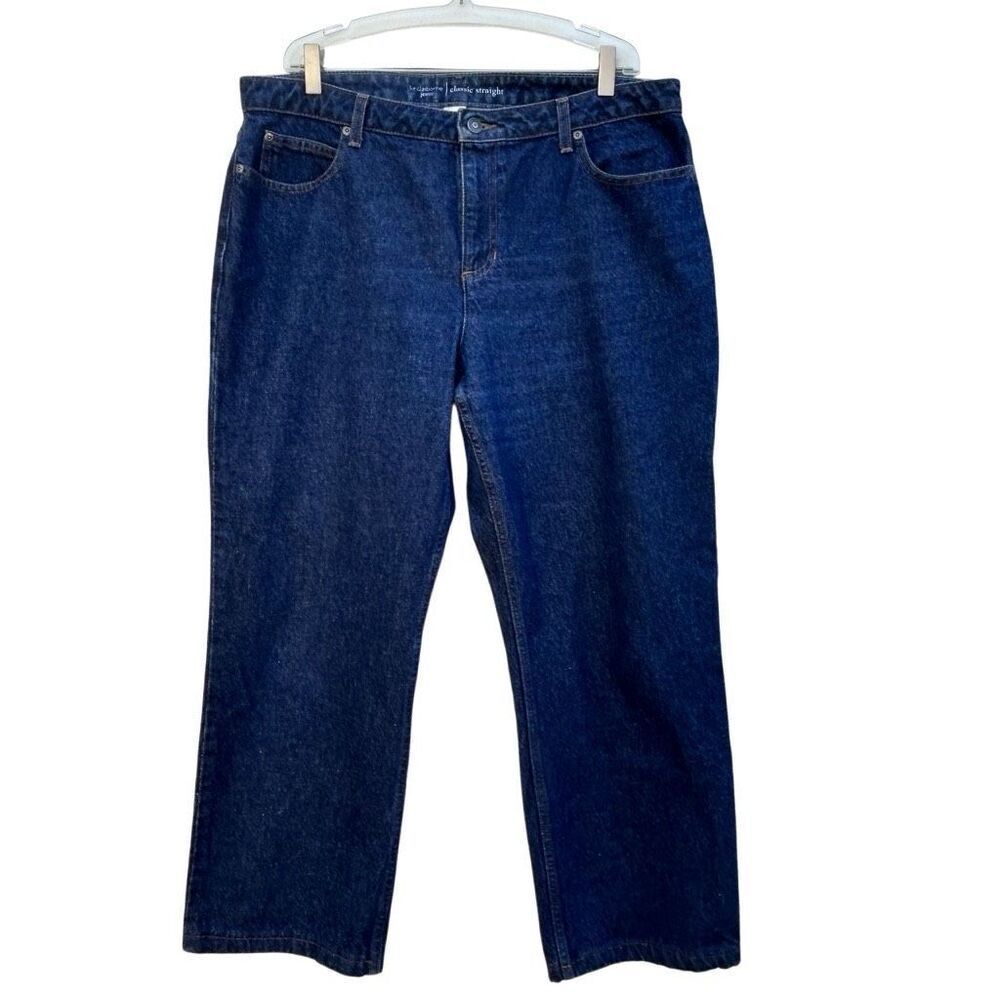 NWOT Liz Claiborne Jeans Women's Size 16L Blue Classic Fit Straight Leg Zip Fly